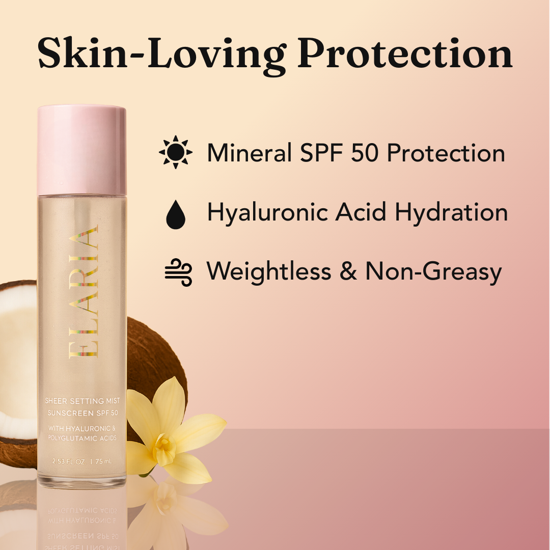 Brume fixatrice SPF 50 légère et transparente