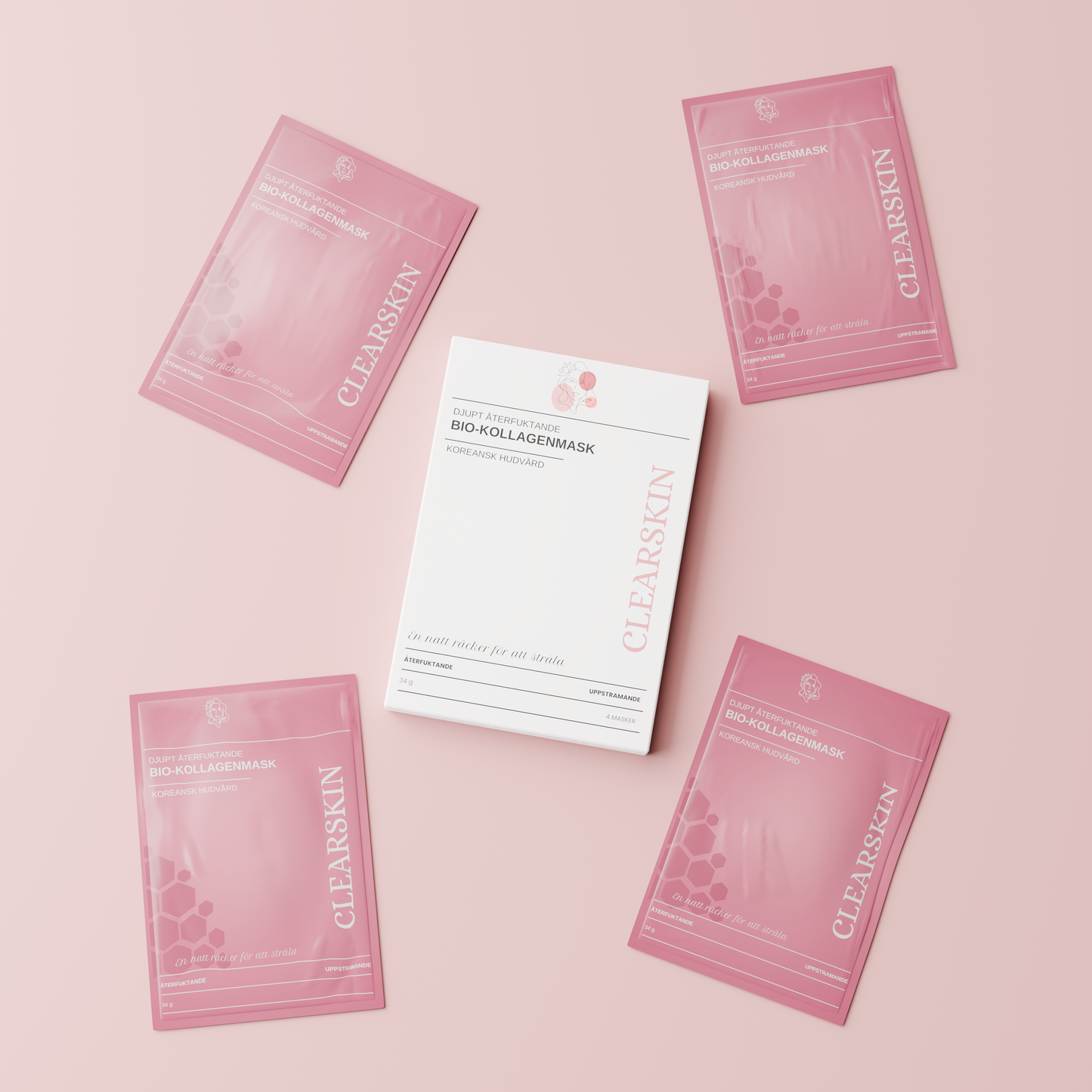 4 x Bio-collageenmaskers